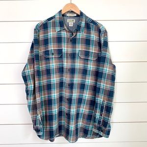 L. L. Bean Plaid Flannel Shirt Size Large